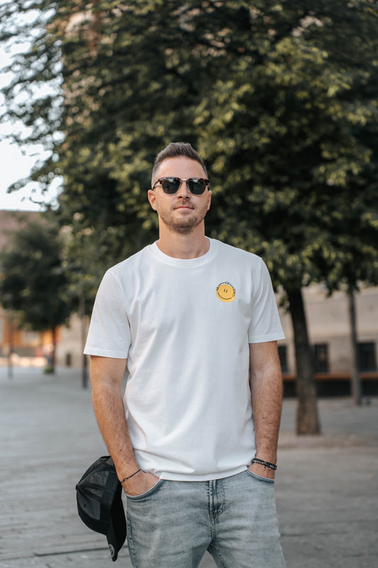 tricou clasic unisex logo alb